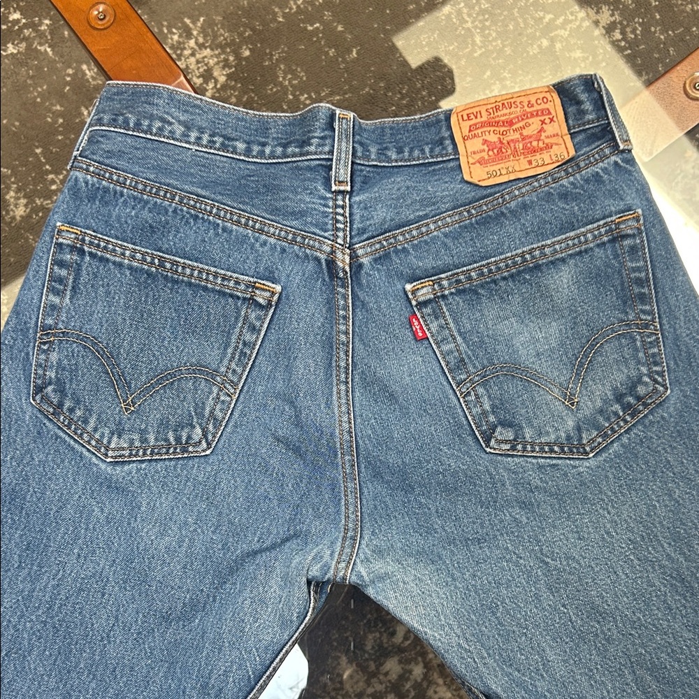Levi's Classic 501 Denim Jeans with flaw